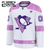 Pittsburgh Penguins Dresy Personalizované Fanatics Hockey Fights Cancer Practice 2024-25 Bílý - Dětské